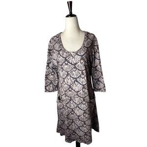 Fresh Produce Dress Women‎ Small Brown Geometric Cotton Mini Tunic Boho USA